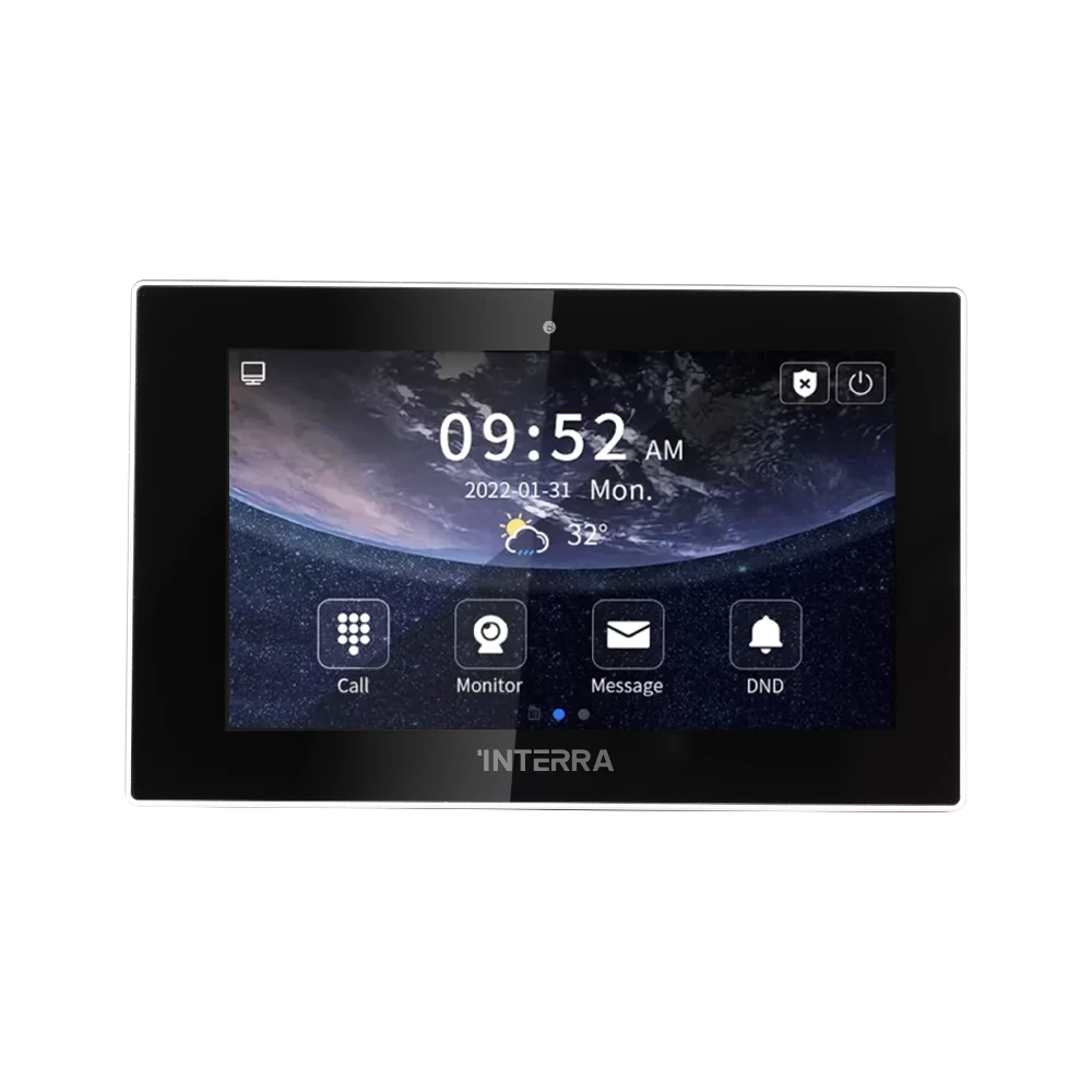 7″ Siyah Linux Indoor Monitor w/ 12V DC / POE