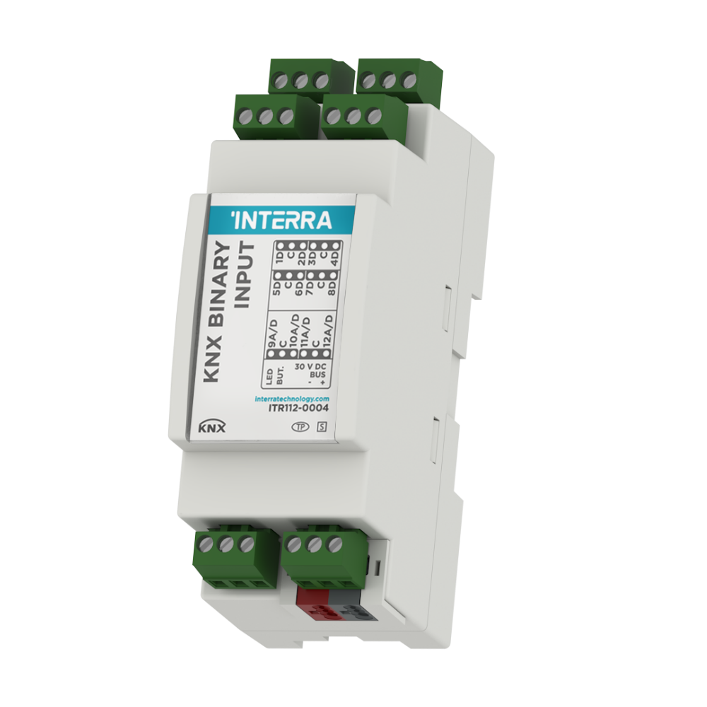 KNX 12 Kanal İkili / Analog Giriş Modülü - 4 Termostat
