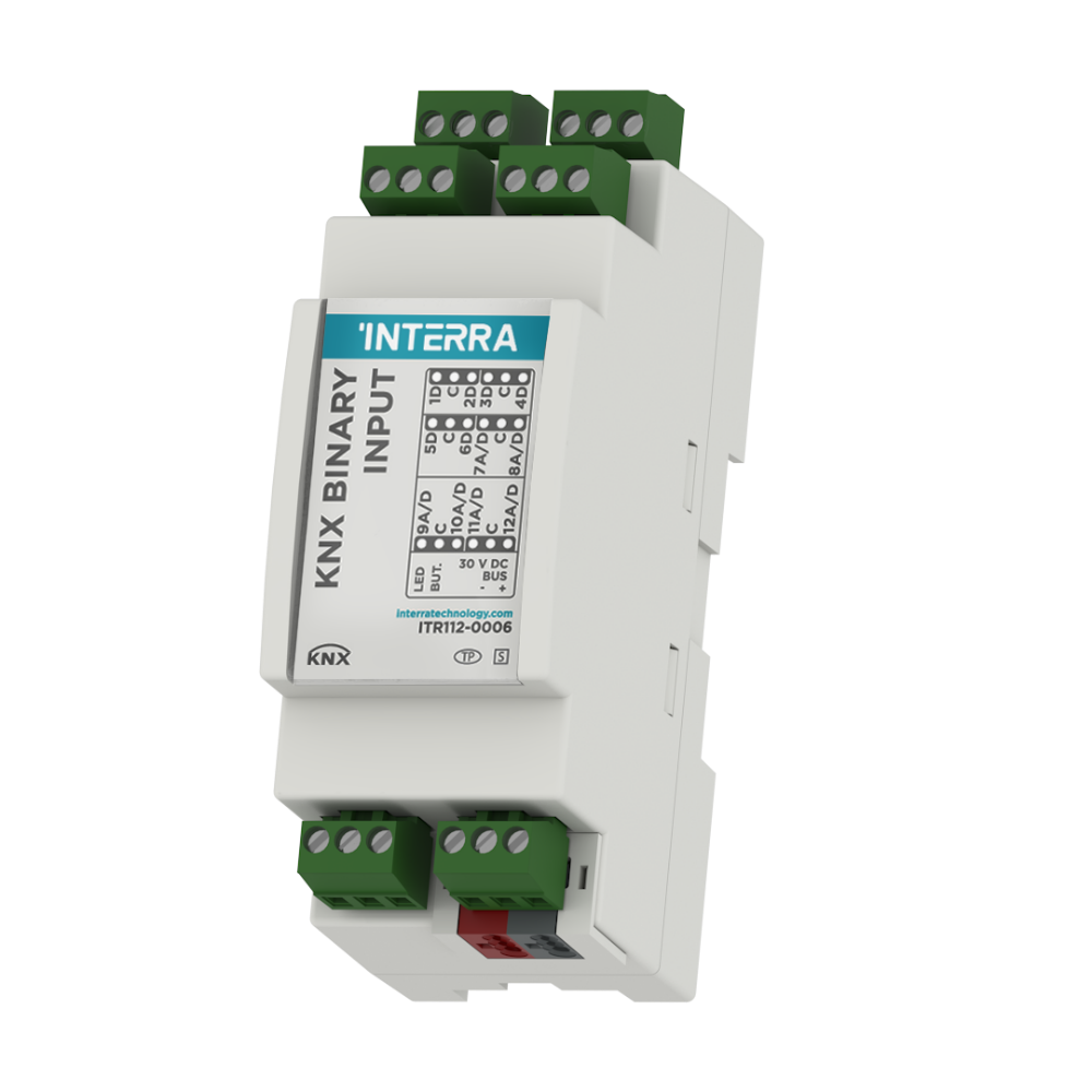 KNX 12 Kanal İkili / Analog Giriş Modülü - 6 Termostat