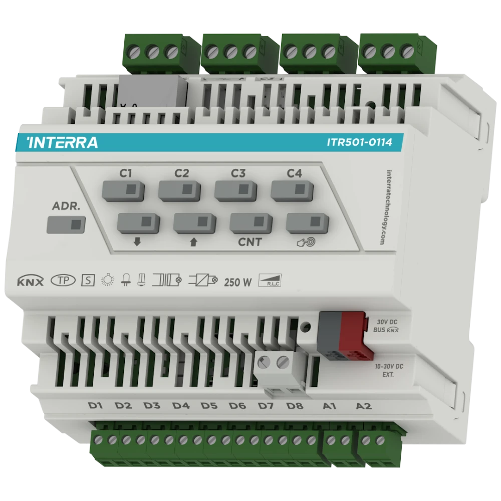 KNX Evrensel Dimmer Aktüatör - 4 Kanal (8 Dijital, 2 Analog Giriş, Ethernet)
