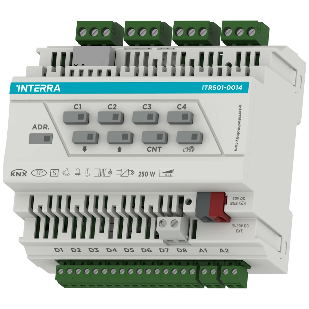 KNX Evrensel Dimmer Aktüatör - 4 Kanal (8 Dijital, 2 Analog Giriş)
